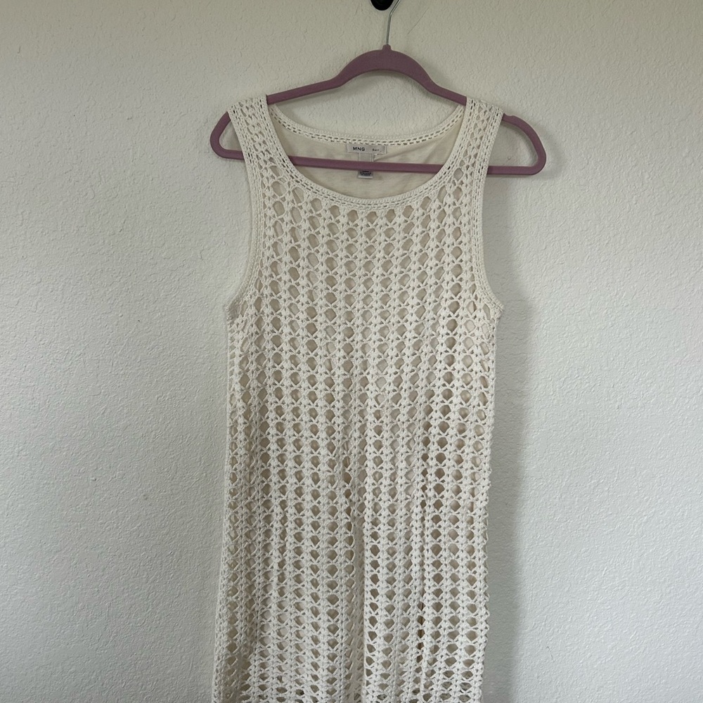 Mango Cream Crochet Dress